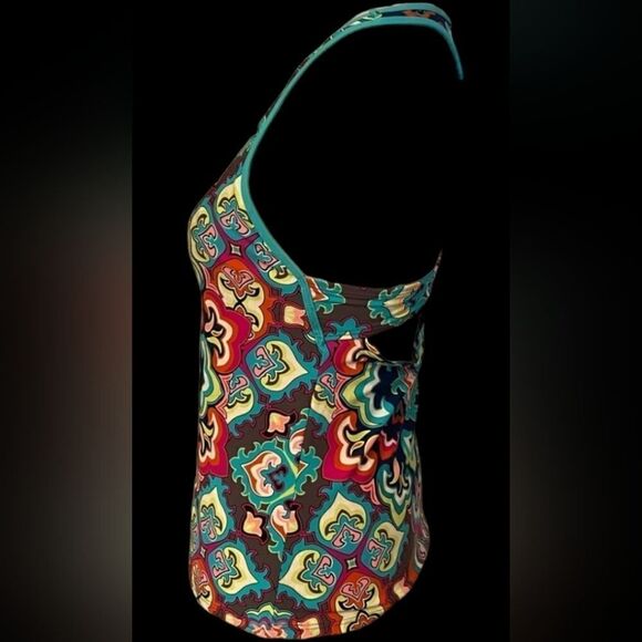 Title Nine Active Racer T back Top, Built-in Bra, Boho Moroccan | M - Picture 6 of 7